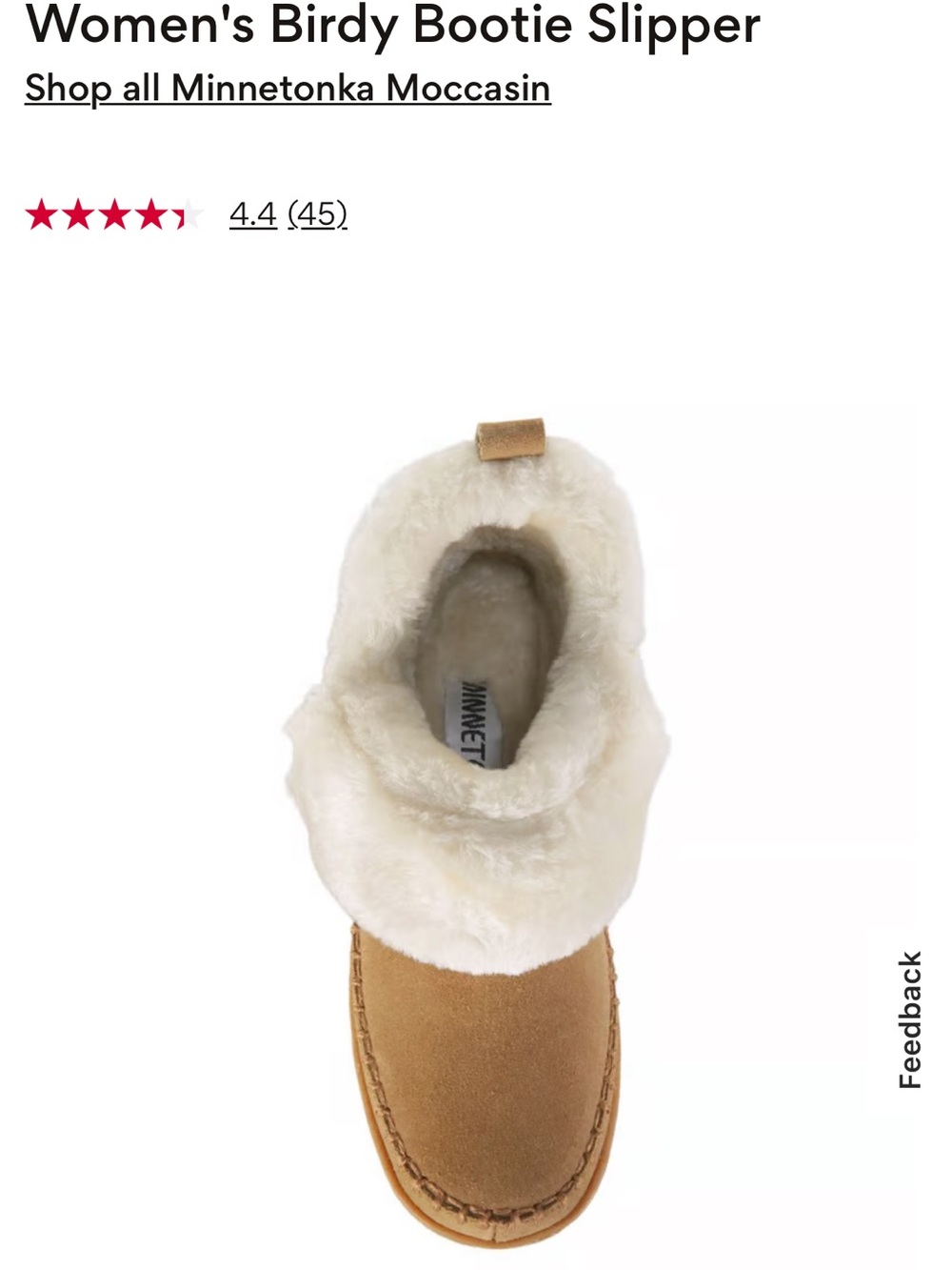 Minnetonka Women's Birdy Bootie Slipper - Cream Shearling, Tan Suede New - Picture 4 of 7